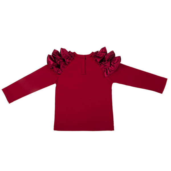 maglia in caldo cotone rosso bordeaux da bambina fino a 5 anni di età